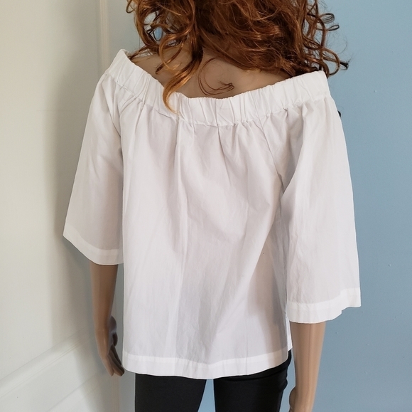 Madewell White Off Shoulder Top Small Peasant Blouse - Picture 8 of 10